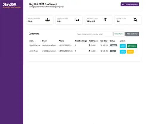 Stay360 central reservation system in Delhi NCR